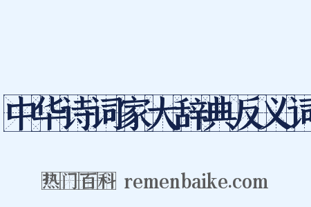 中华诗词家大辞典反义词是什么意思的图片